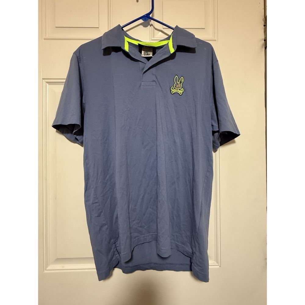 Psycho Bunny Men's‎ Size 6 Blue Polo Shirt With Bunny Logo